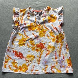 The Limited Orange‎ And Yellow Floral Women's Blouse Size Medium